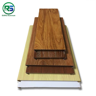 Home Decoration CE Wood Grain Aluminium Strip Ceiling Fireproof 0.6mm-1.2mm Thickness