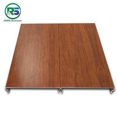Home Decoration CE Wood Grain Aluminium Strip Ceiling Fireproof 0.6mm-1.2mm Thickness