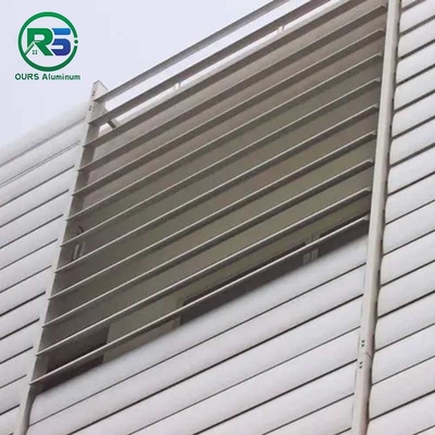 Automatic White Aluminum Sun Shade System Oval Elliptic For Large Span Steel Structure
