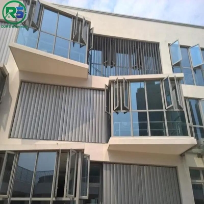 Vertical Aluminum Sun Shade System Sun Blocking Panel PPG Aluminium Profile Shutters