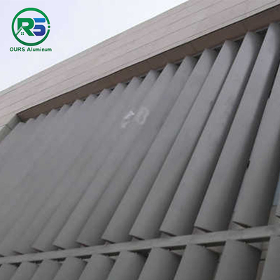 Vertical Aluminum Sun Shade System Sun Blocking Panel PPG Aluminium Profile Shutters