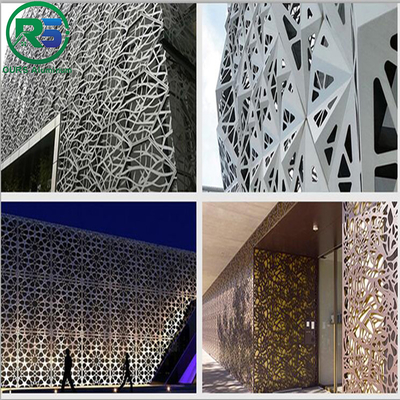 Commercial Aluminum Art Deco Wall Panels Perforated Metal Cladding Facade